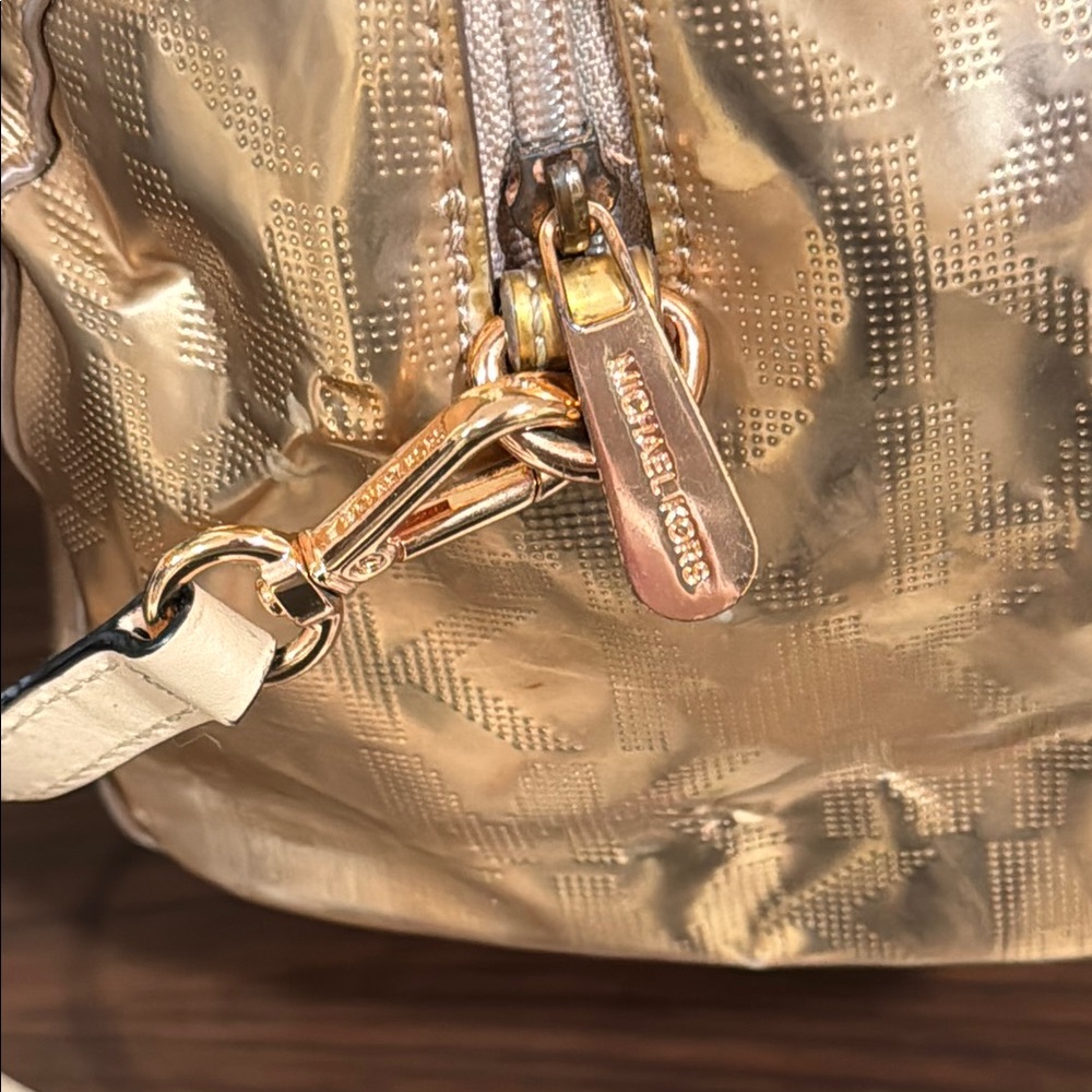 Michael Kors Gold Satchel with Luxurious Finish - Picture 5 of 12